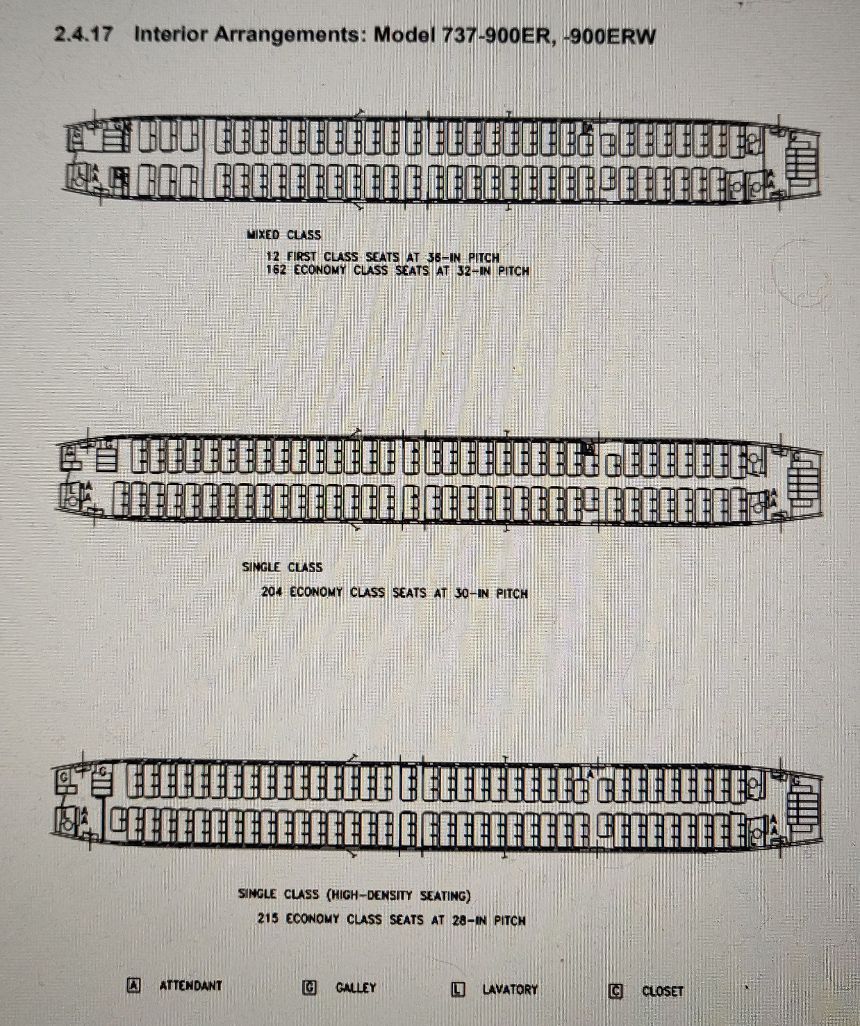 Boeing 737-900ER | interior arrangements