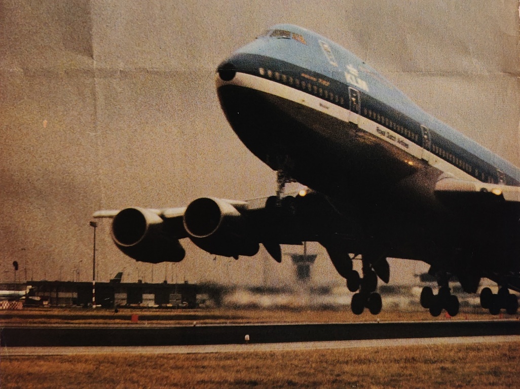 Boeing 747-200 KLM taking off from Schiphol airport