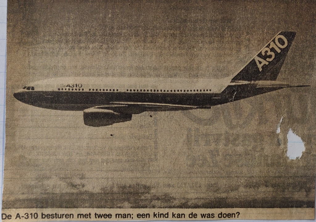 Airbus A310-200 prototype with 2-man cockpit