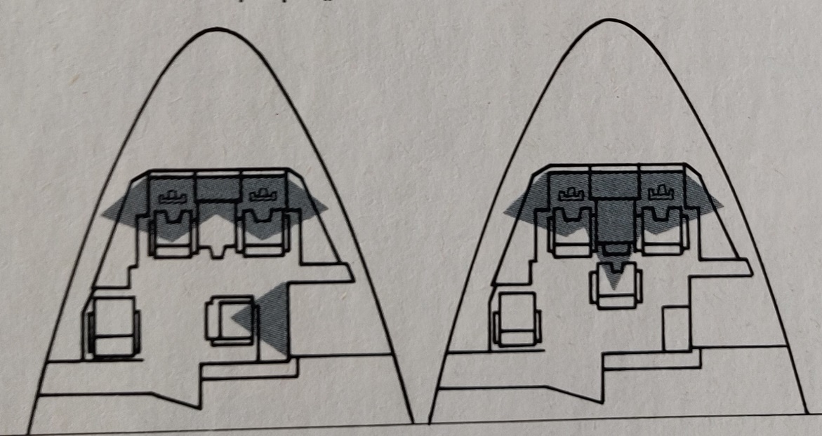 Airbus A310-200 Forward Facing Crew Cockpit top view drawing | FFCC