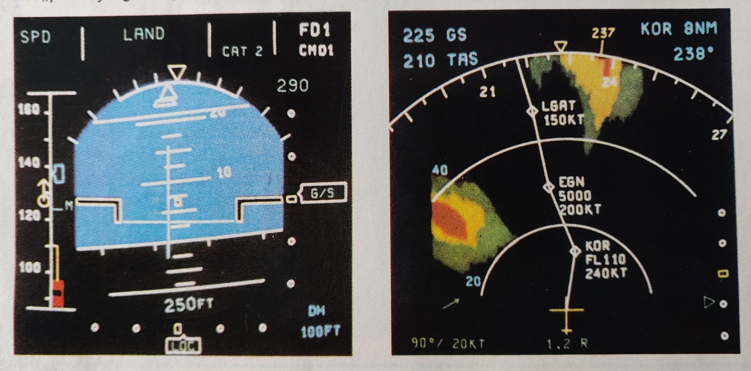 Primary flight display and navigation display