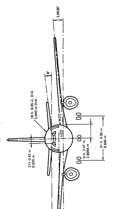 Airbus A310-300 front view drawing with dihedral