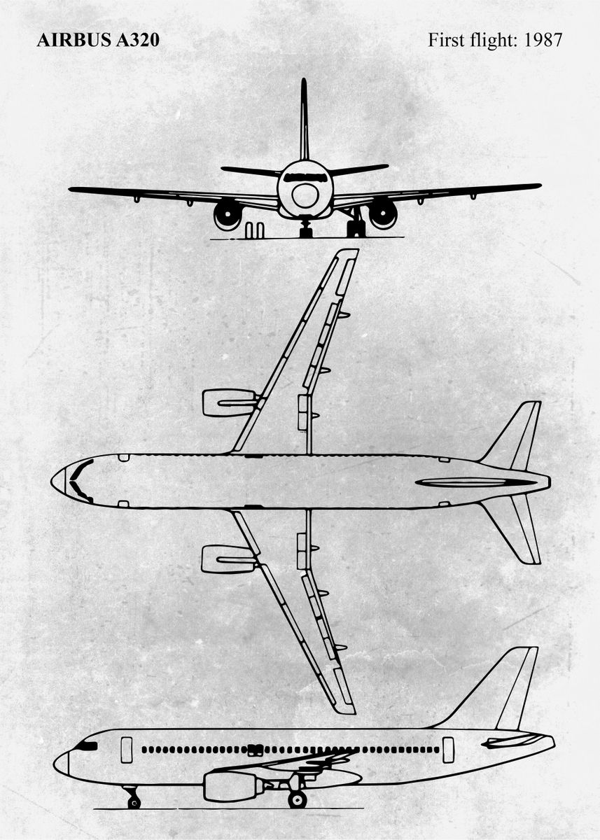 Airbus A320' Poster by Xavier Vieira | 3-side view