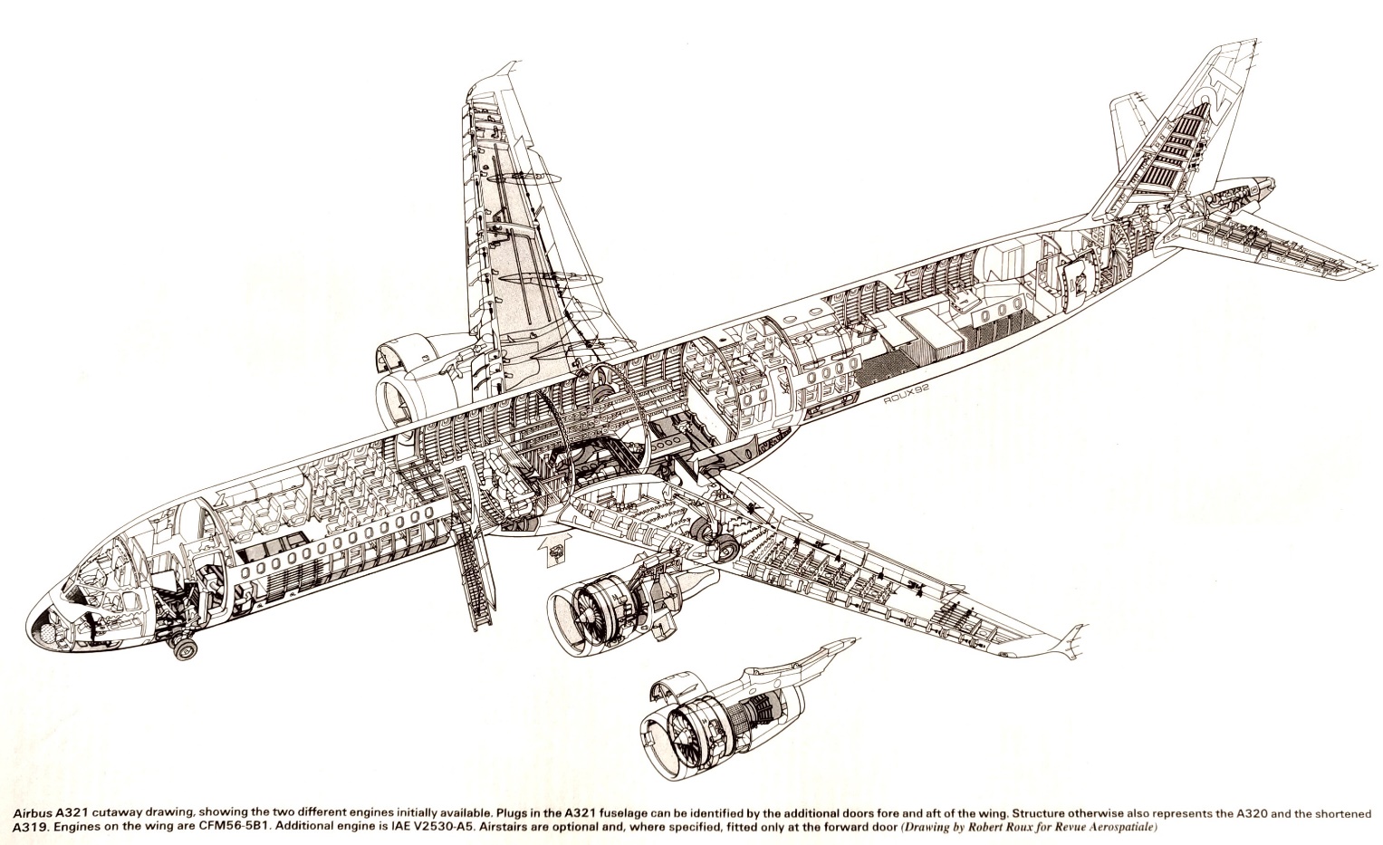Airbus A321-100 cutaway scale drawing