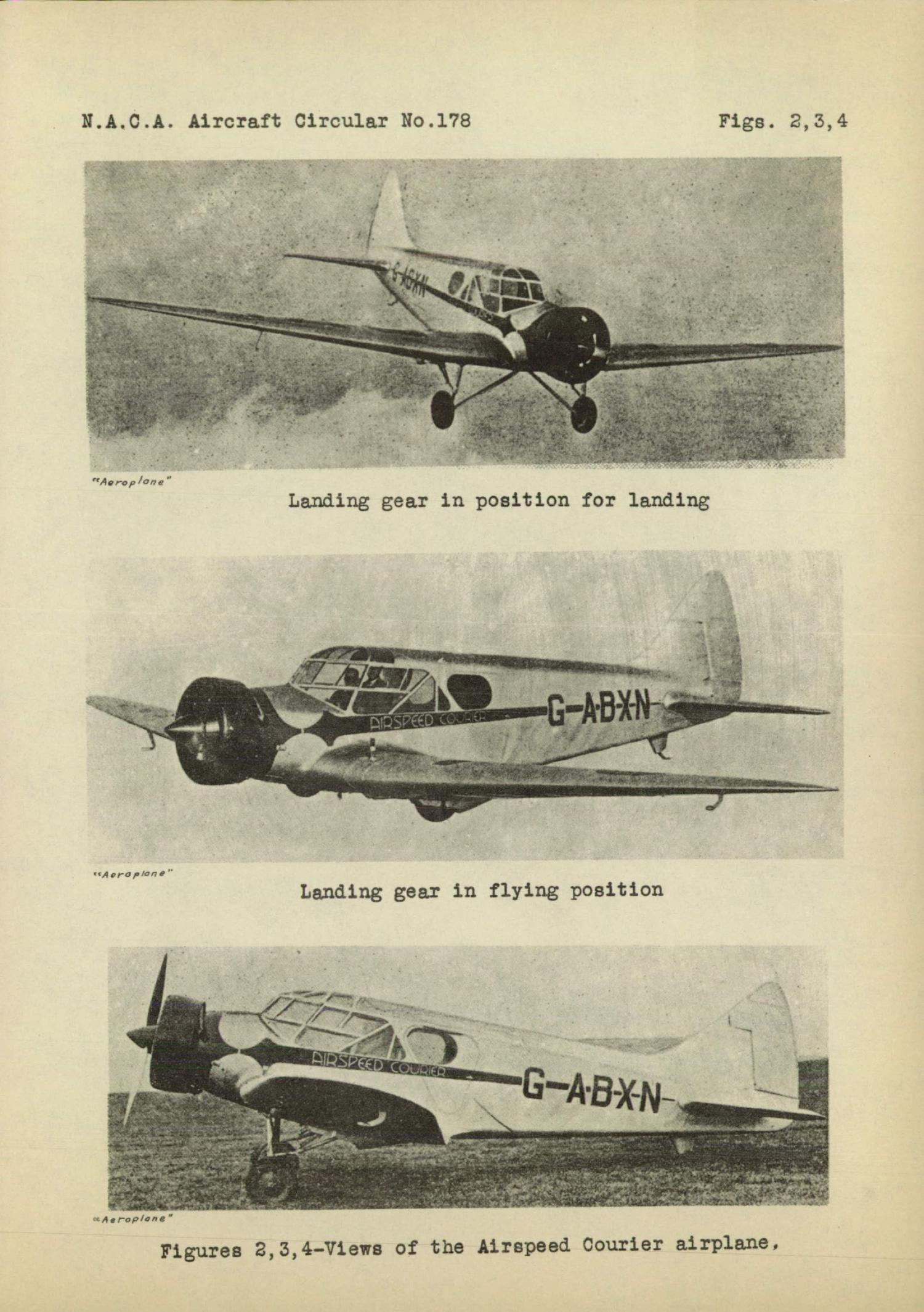 The Airspeed "Courier" Commercial Airplane (British): A Low-Wing Cantilever  Monoplane - Page 9 of 12 - UNT Digital Library