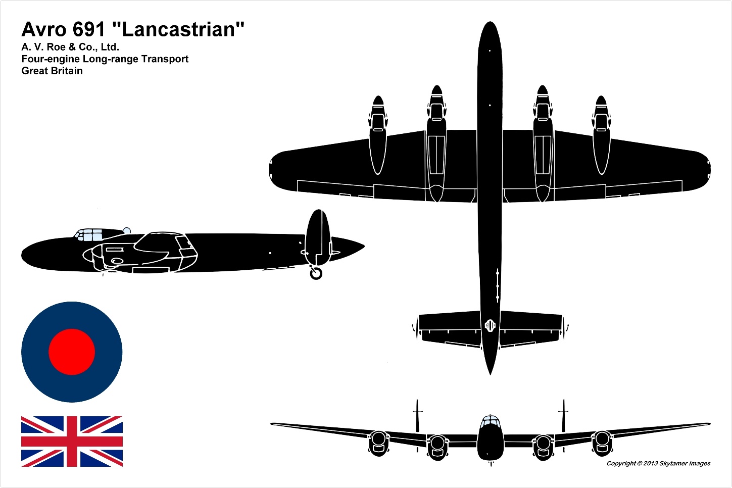 Avro 691 Lancastrian, British four-engine transport/airliner