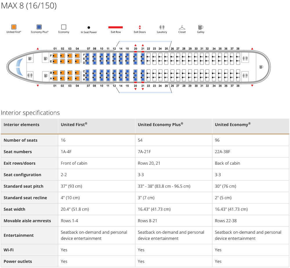 Boeing 737 MAX 8 cabin layout | 737 MAX 8 DataTable
