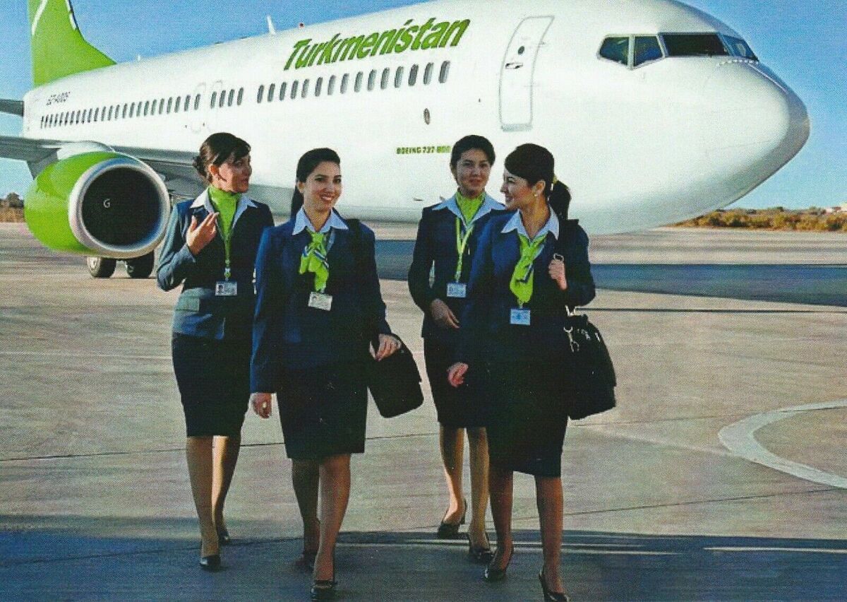 Turkmenistan Airlines - Boeing 737-800 - Crew Stewardess - postcard | eBay