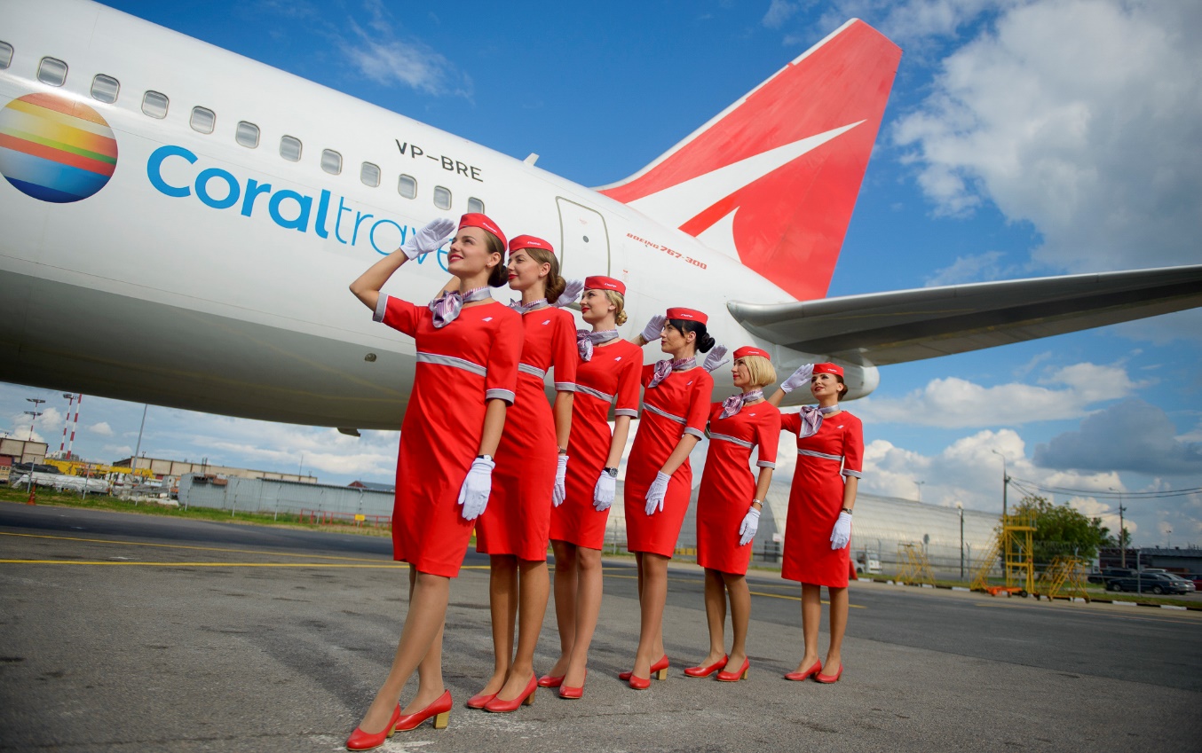 Boeing 767-300ER | Royal Flight | VP-BRE | flight attendants posing in front of the aircraft