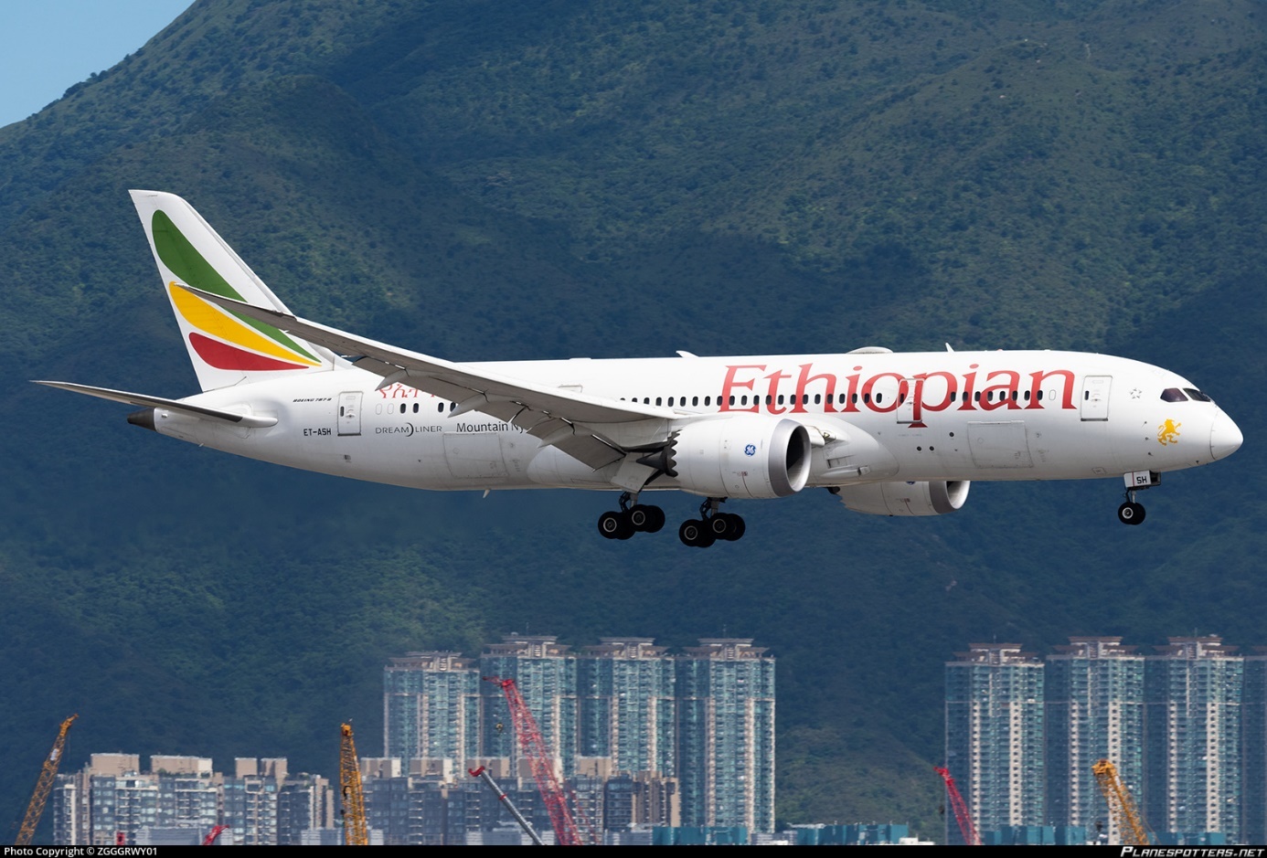 ET-ASH Ethiopian Airlines Boeing 787-8 Dreamliner photographed at Hong Kong Chek Lap Kok (HKG / VHHH) by ZGGGRWY01