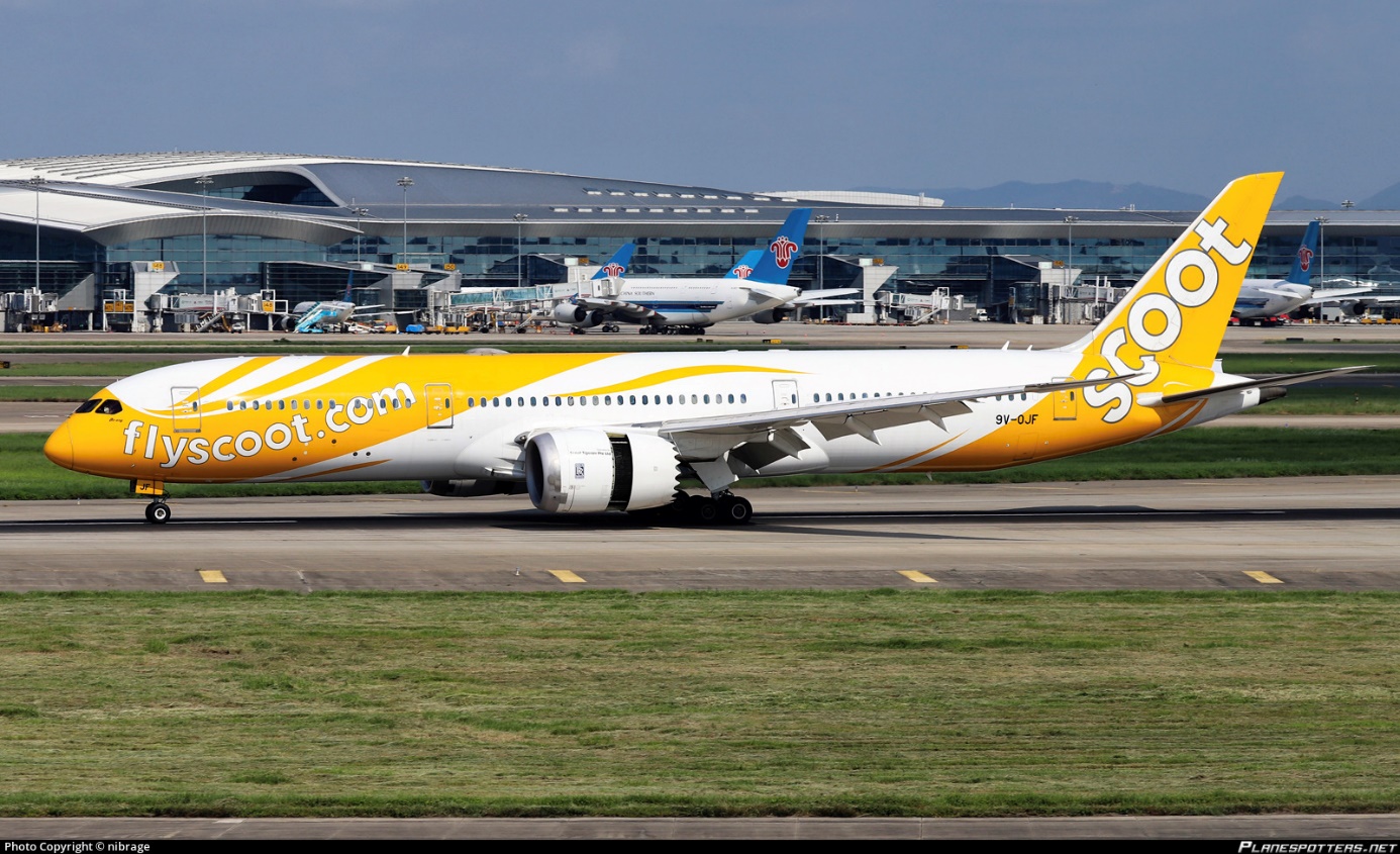 9V-OJF Scoot Boeing 787-9 Dreamliner photographed at Guangzhou Baiyun (CAN / ZGGG) by nibrage