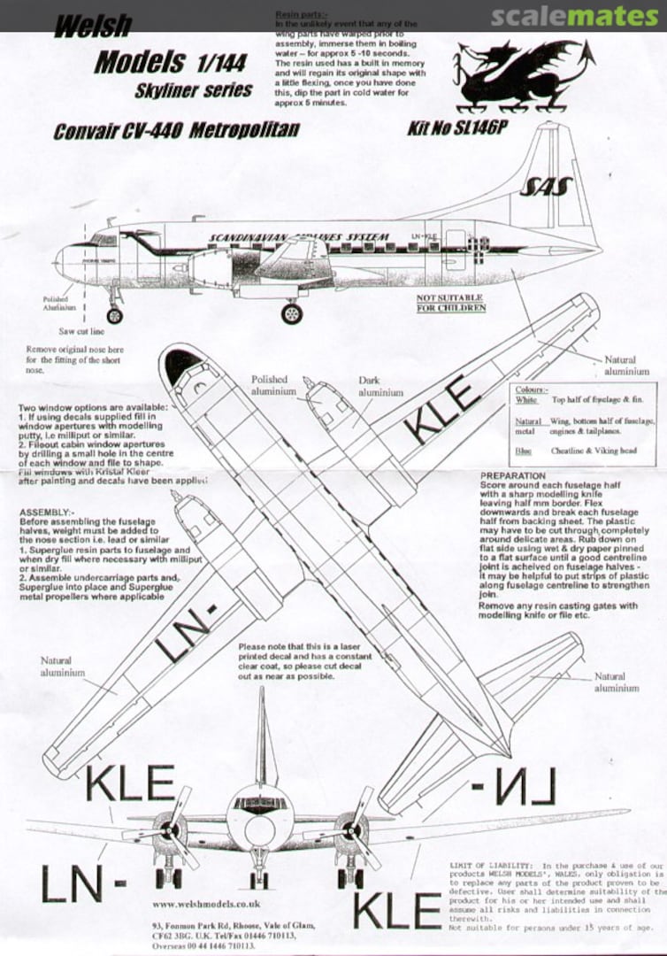 Convair CV-440 Metropolitan SAS, Welsh Models SL146P (200x)