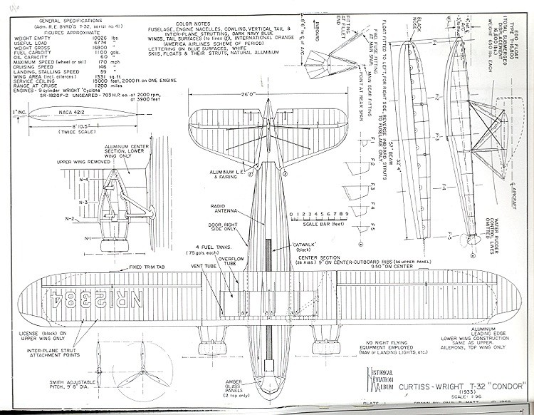 Curtiss-Wright T-32 CondorAeroFred - Free Model Airplane Plans.