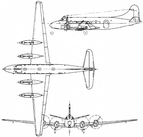 Blueprints > Modern airplanes > de Havilland > de Havilland DH.114 Heron  (England) (1950)