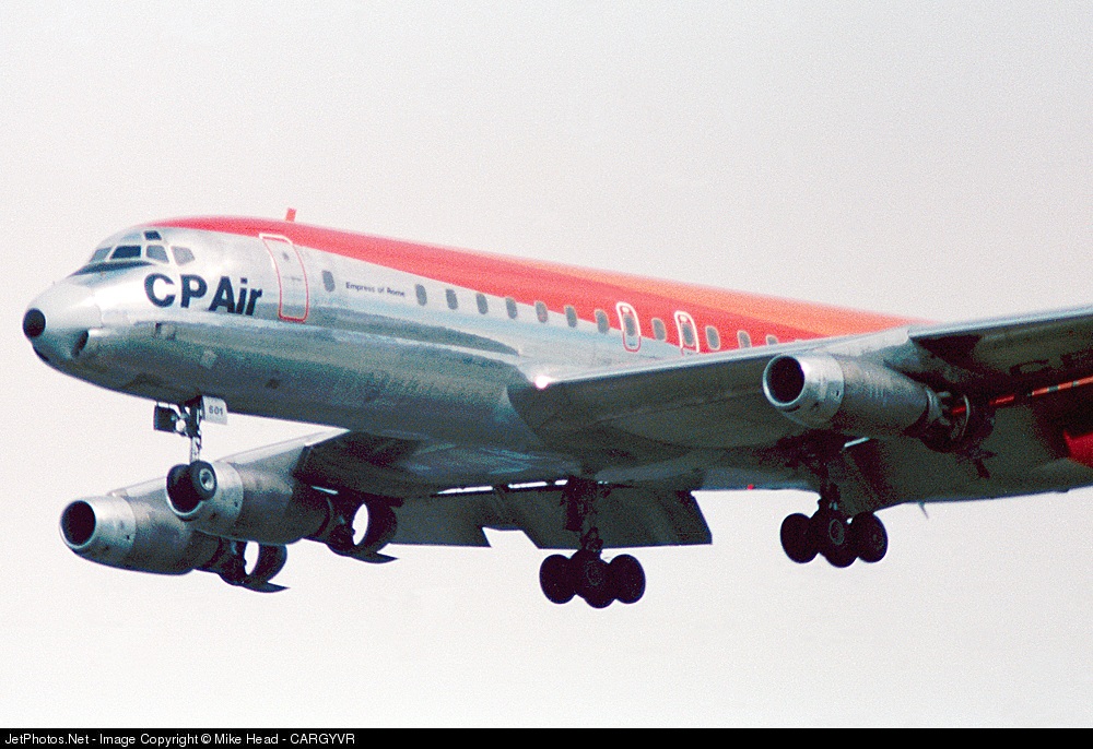 C-FCPF - Douglas DC-8-43 - CP Air - landing with extended flaps