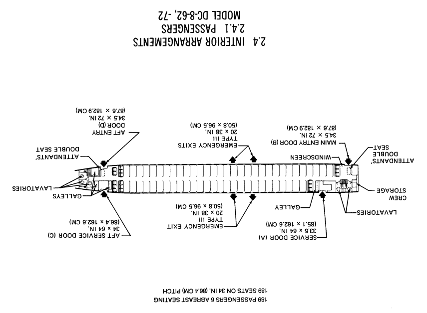 DC-8-62 interior arrangements