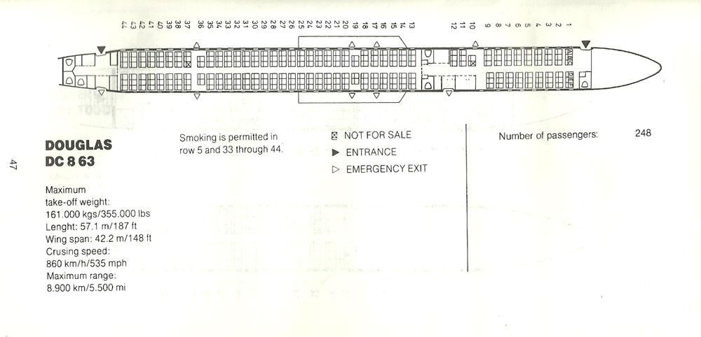 Douglas DC-8-63 cabin layout