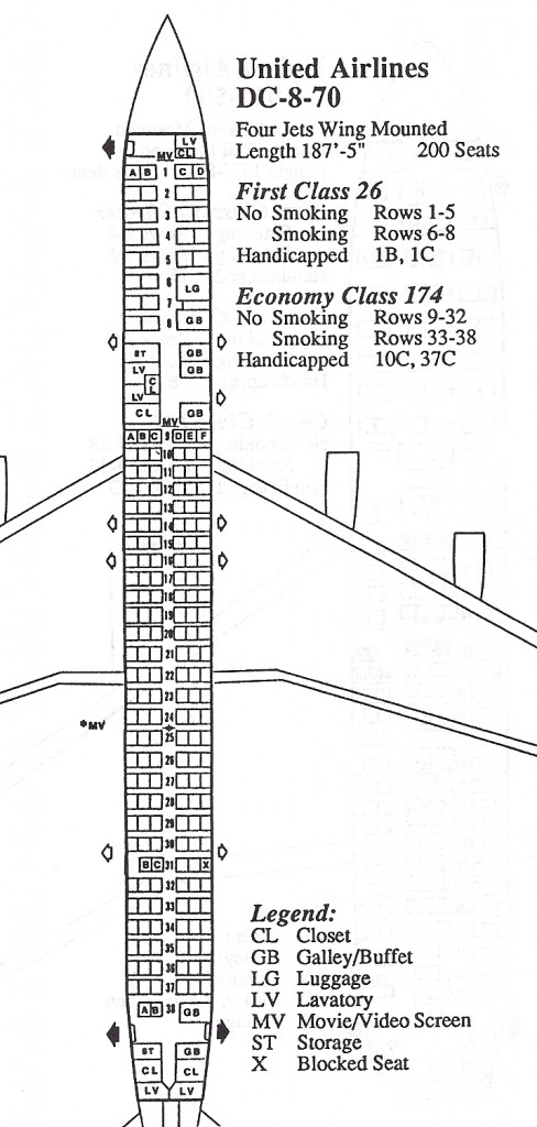 DC-8-70 | United Airlines | cabin layout