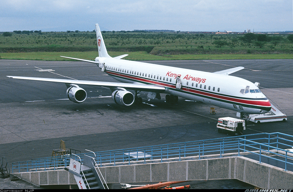 DC-8-71 | Kenya Airways | EI-BZU | DC-8 parked at Nairobi airport May 1991