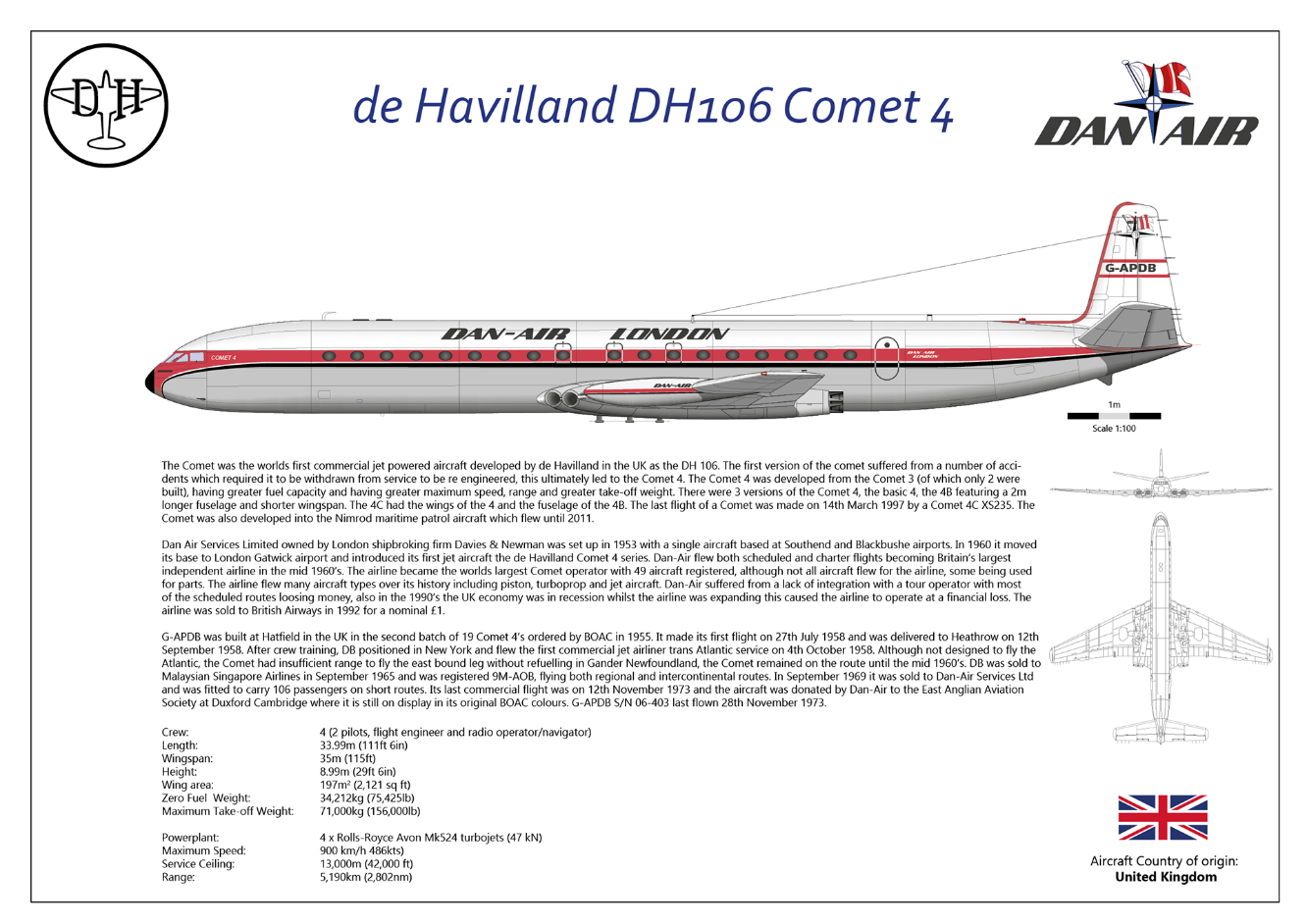 Glyn Chadwick - de Havilland Comet 4 G-APDB of Dan-Air