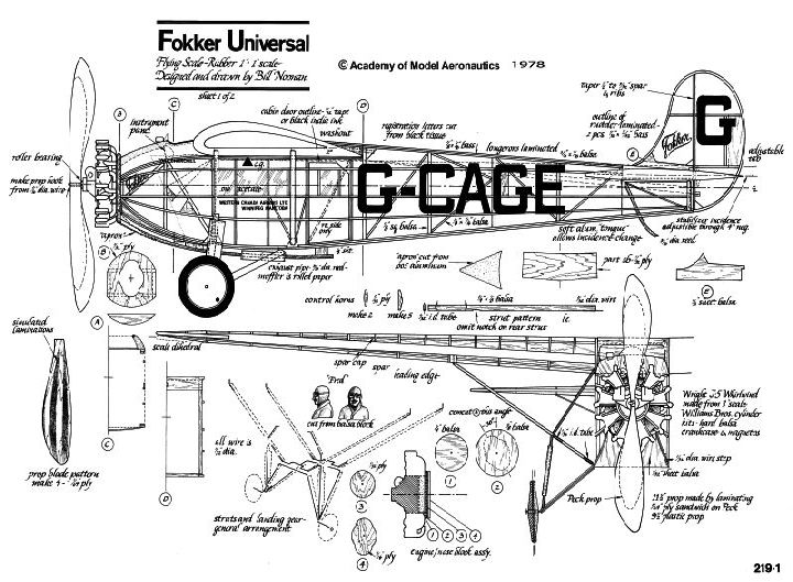 FOKKER UNIVERSAL - AMA - Academy of Model Aeronautics