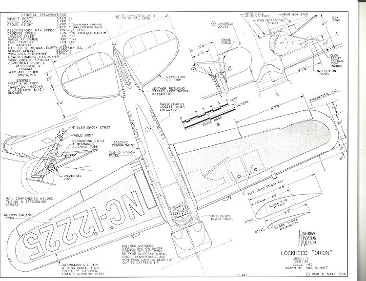 Lockheed Model 9 OrionAeroFred - Free Model Airplane Plans.