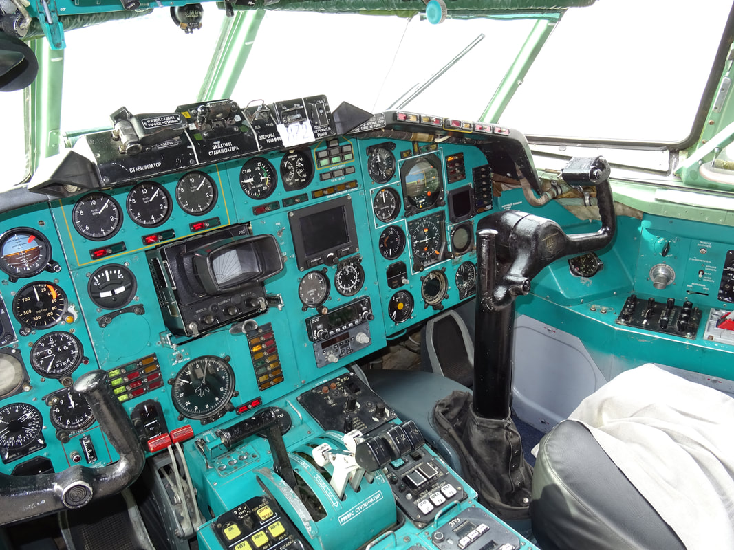 dashboard of Belavia Tupolev Tu-154M EW-85748