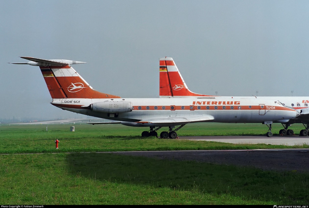 DDR-SCF Interflug Tupolev Tu-134 Photo by Fabian Zimmerli | ID 980731 |  Planespotters.net