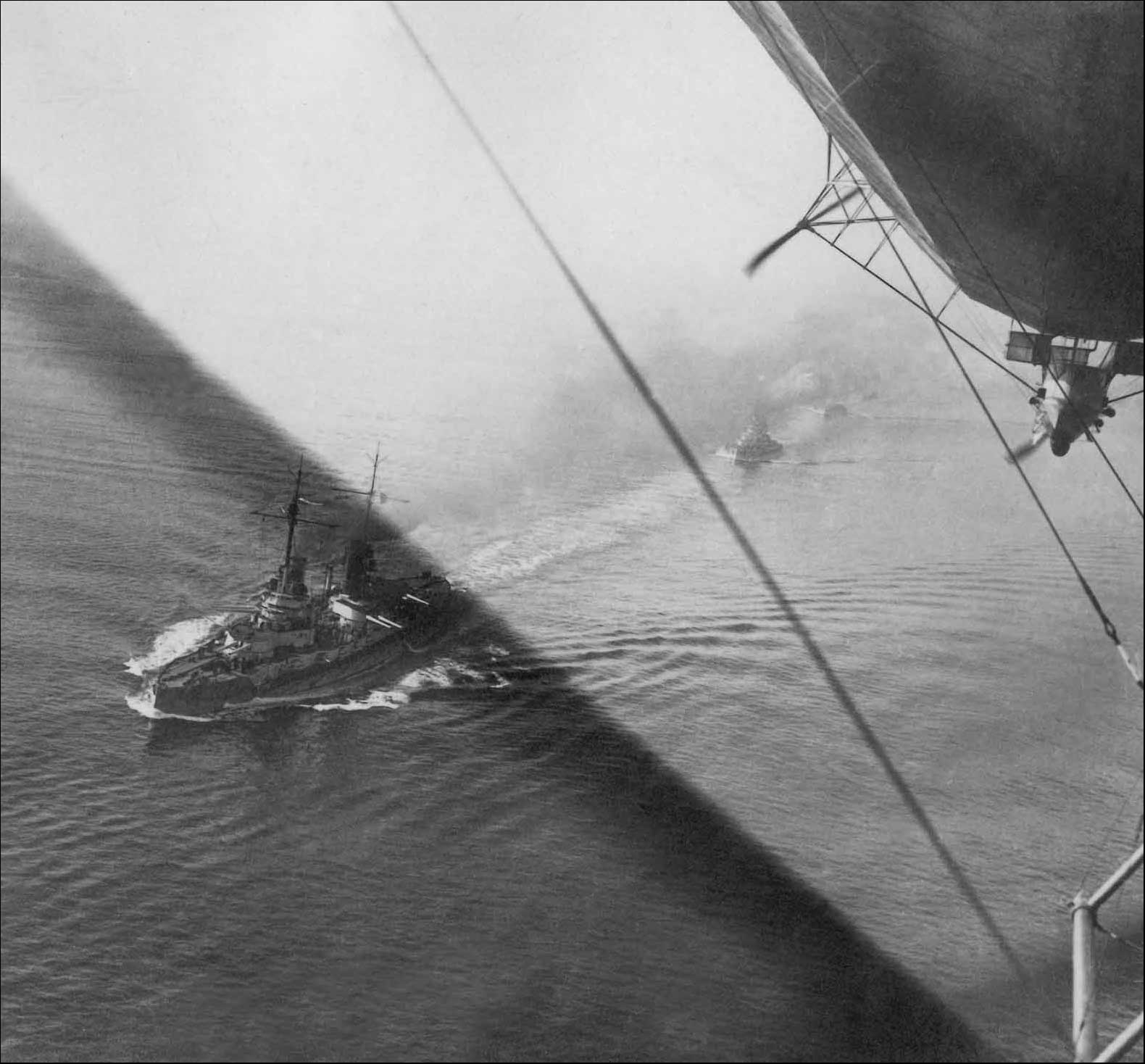 Knig class SMS Grosser Kurfrst seen from Naval Zeppelin LZ41 ...