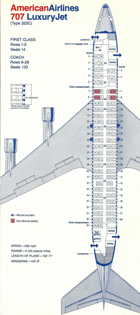 Vintage Airline Seat Map: American Airlines Boeing 707-323C - Frequently  Flying