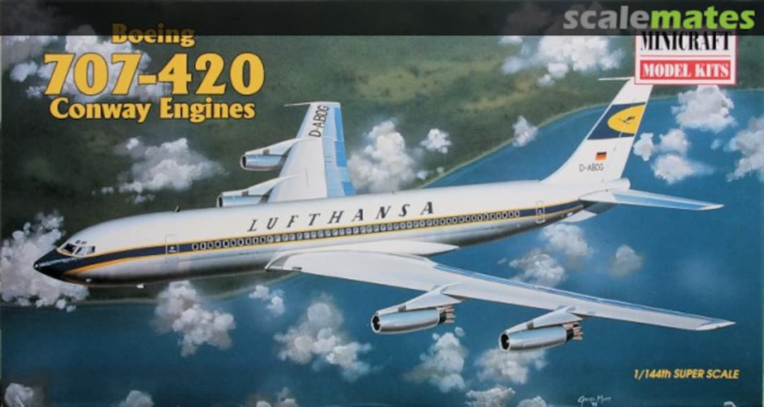 Boeing 707-420 Conway Engines, Minicraft Model Kits 14455| Lufthansa | D-ABOG