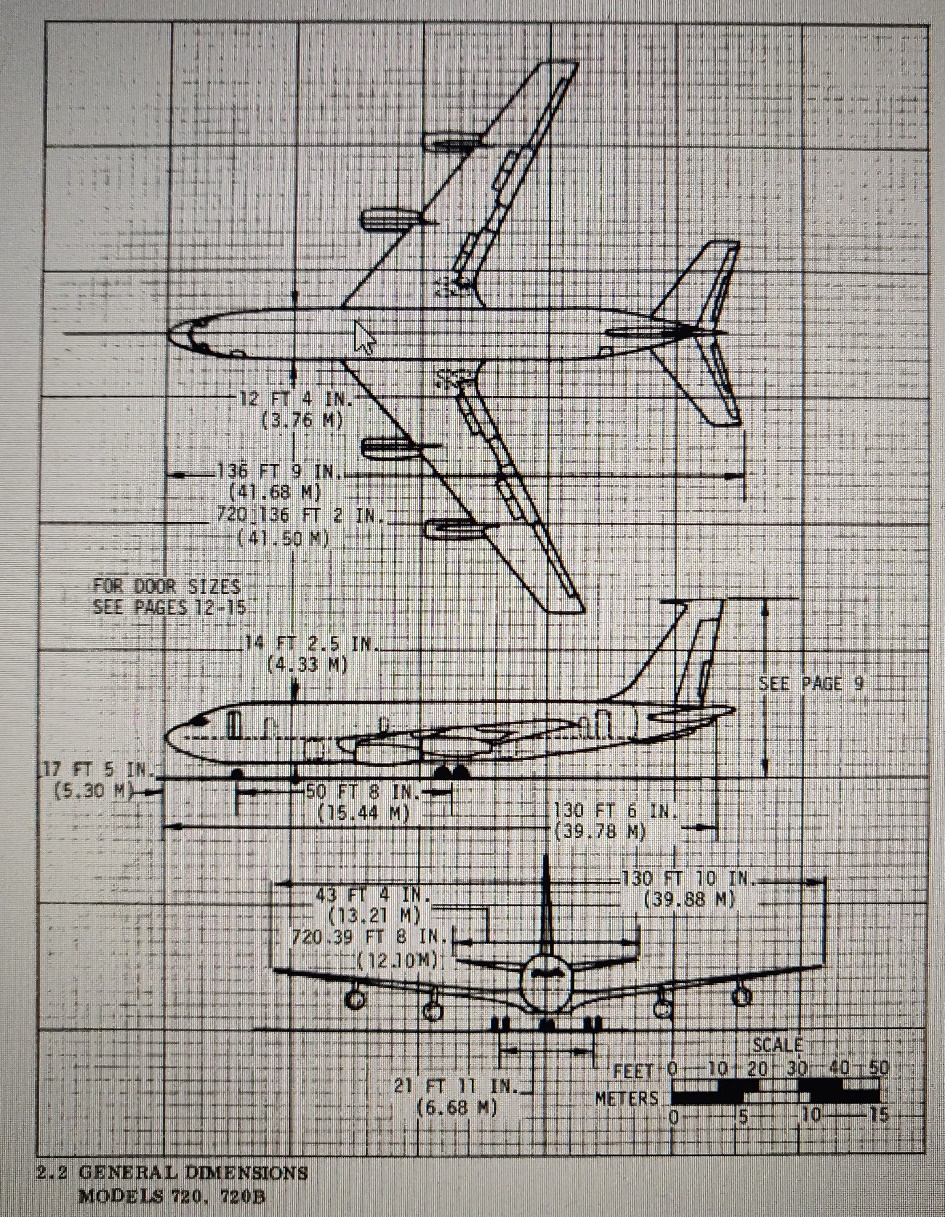 Aircraft  Boeing 720B  3-view