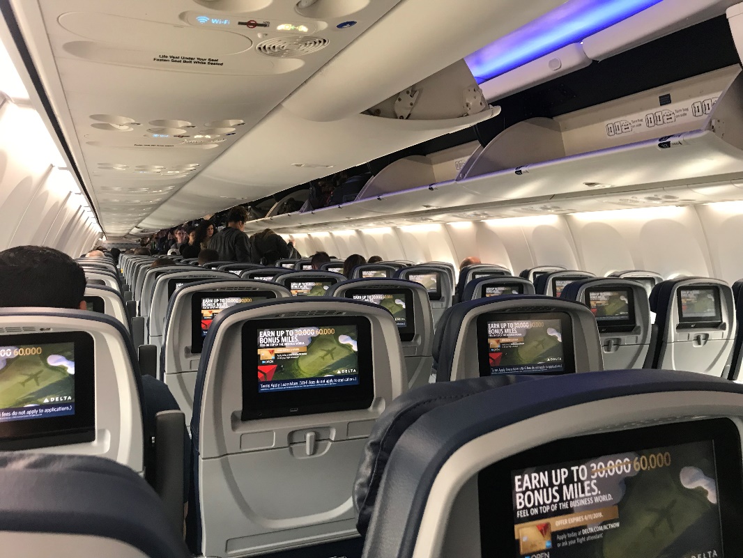 Delta 737-900 Economy aircraft interior