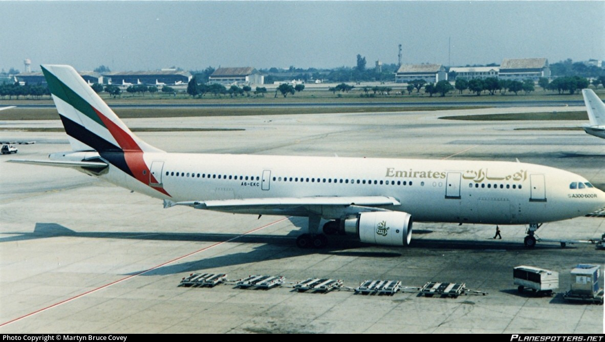 A6-EKC Emirates Airbus A300B4-605R photographed at Bangkok Don Mueang (DMK / VTBD) by Martyn Bruce Covey