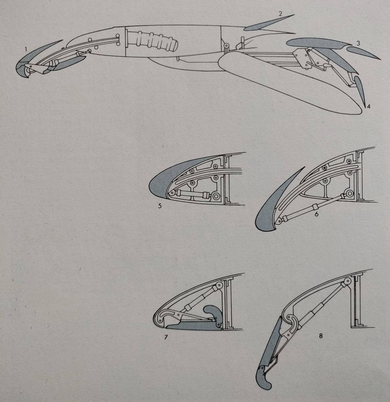 Airbus A300 flaps and slats side view scale drawing