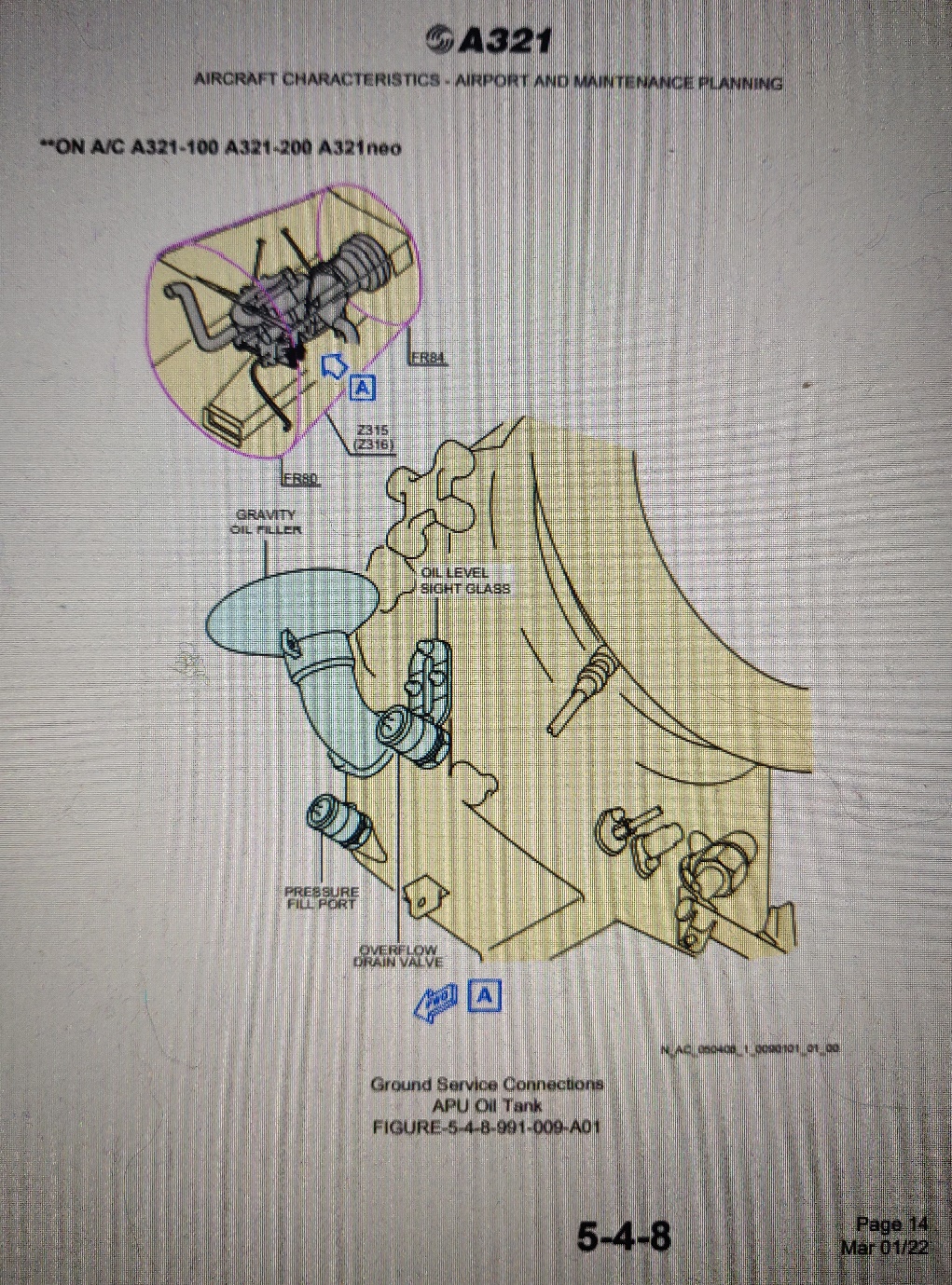 Airbus A321 APU oil tank drawing | Auxiliary Power Unit