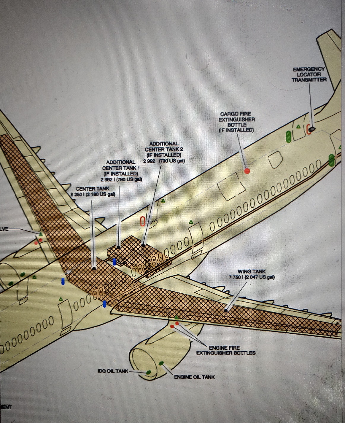 A321-100 fuel tanks drawing