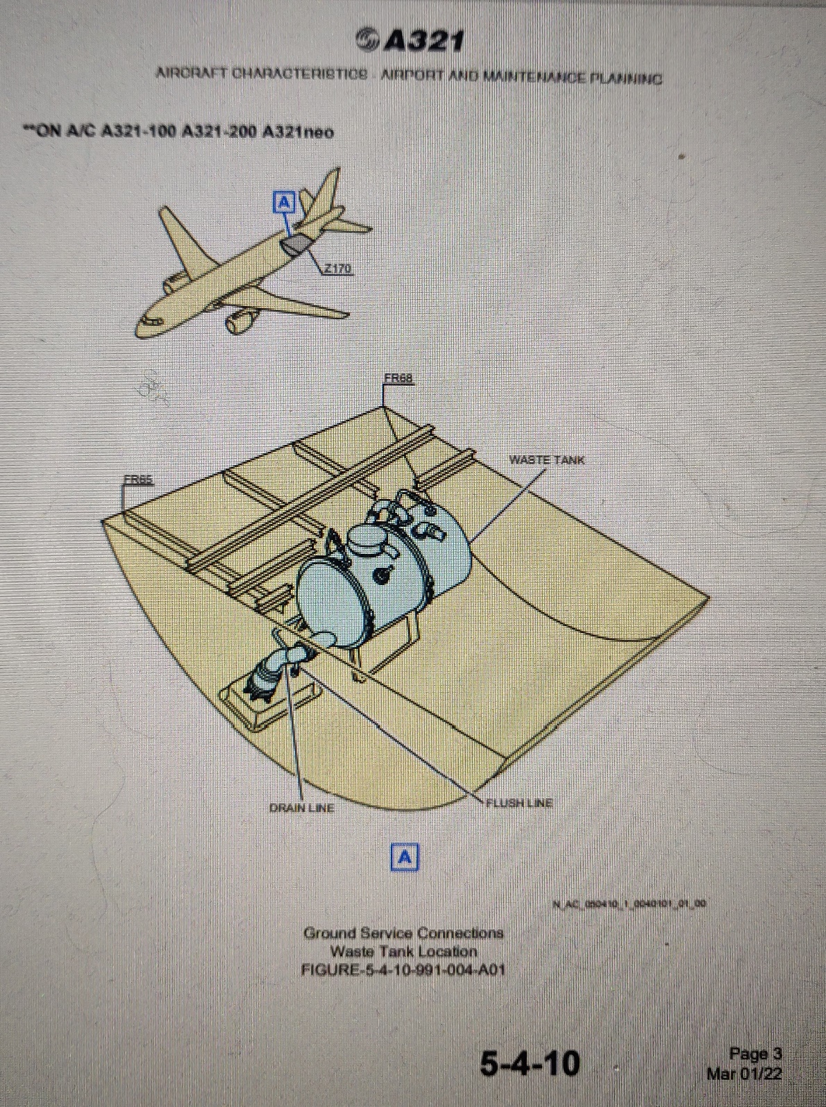 A321-100 waste tank drawing