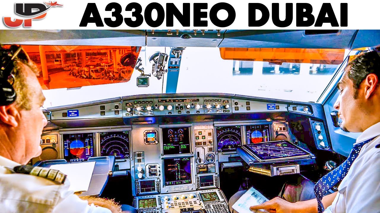 Airbus A330-900 Dubai Takeoff + Pilot Presentations A330neo - YouTube