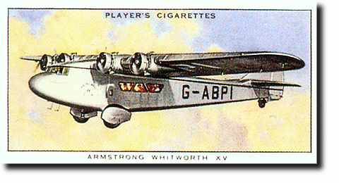 Media: Cigarette Cards: planes: Armstrong Whitworth &quot;Atalanta&quot; Class