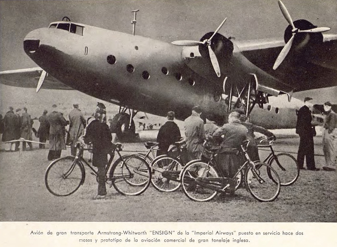 Avin de gran transporte Armstrong-Whitworth Ensign de la Imperial  Airways |