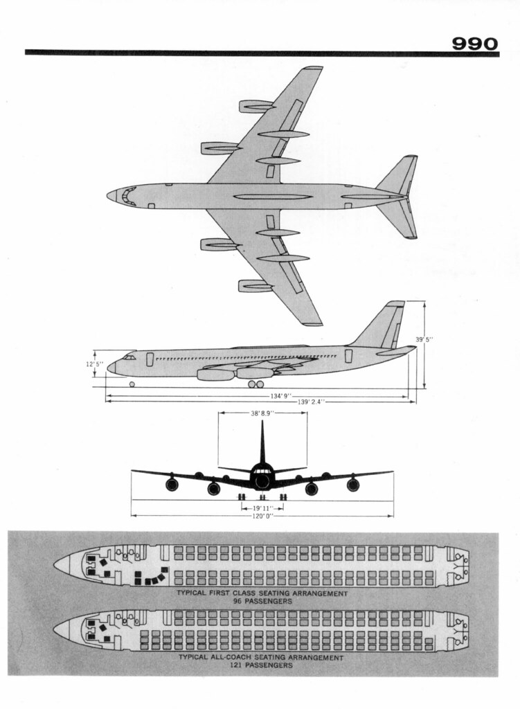 Convair 990 seating and dimensions | David Rider | Flickr