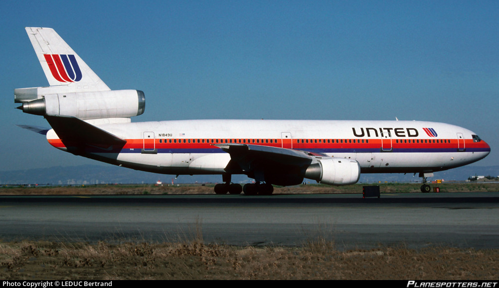 N1849U United Airlines McDonnell Douglas DC-10-10 photographed at San Francisco International (SFO / KSFO) by LEDUC Bertrand