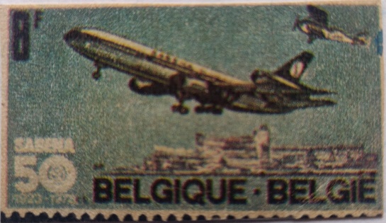 McDonnel Douglas DC-10-30 poststamp SABENA 50 1923-1973 8F