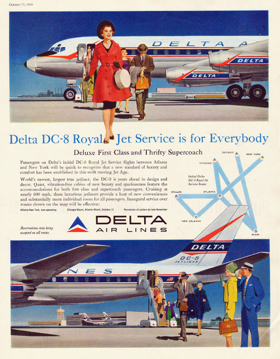 Douglas DC-8-10 Delta Airlines  advertisement 