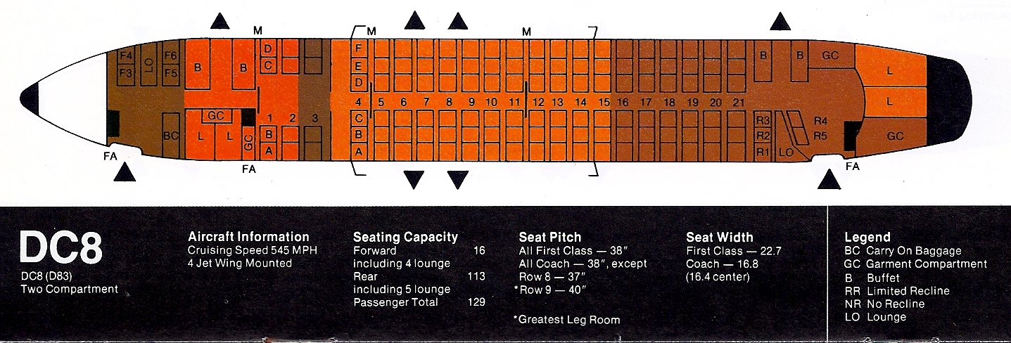 Vintage Airline Seat Map: United Airlines DC-8-52 - Frequently Flying