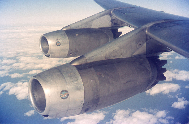 Douglas DC-8-33 KLM jetengines in flight