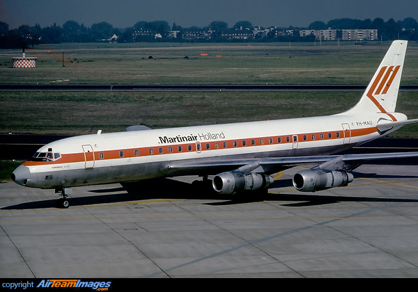 Martinair Douglas DC-8-55CF Jet Trader (PH-MAU) at Dusseldorf apt. 1975 Aircraft Pictures & Photos -  AirTeamImages.com