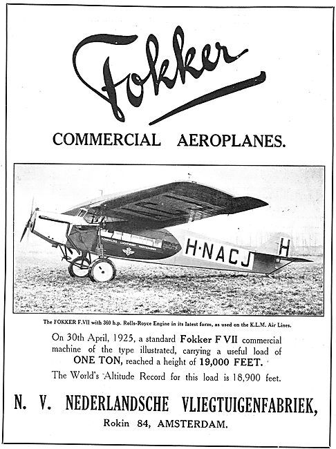 Fokker F.VII  Coletti's Combat Aircraft