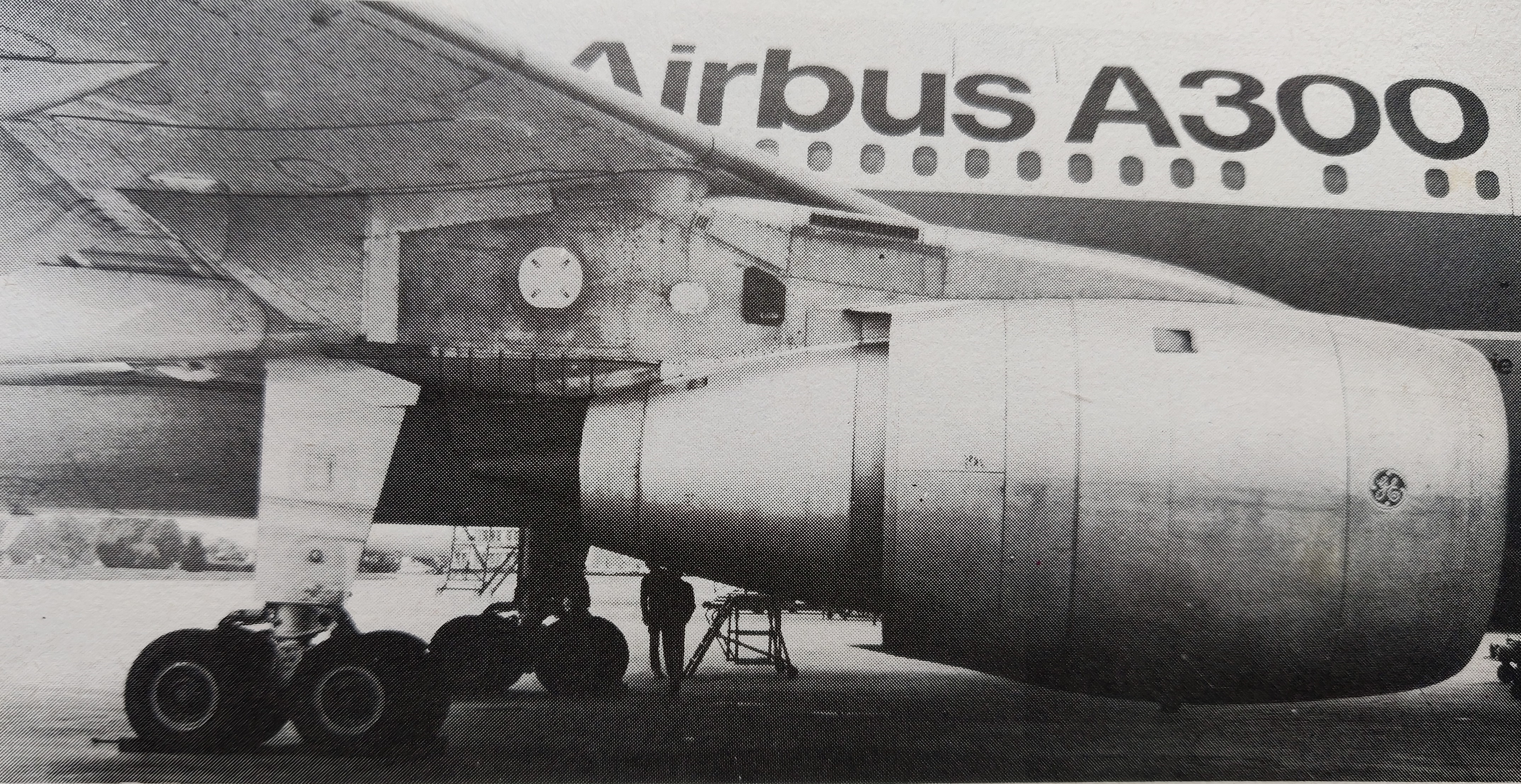 General Electric CF6-50C turbofan engine under the wing of an Airbus A300